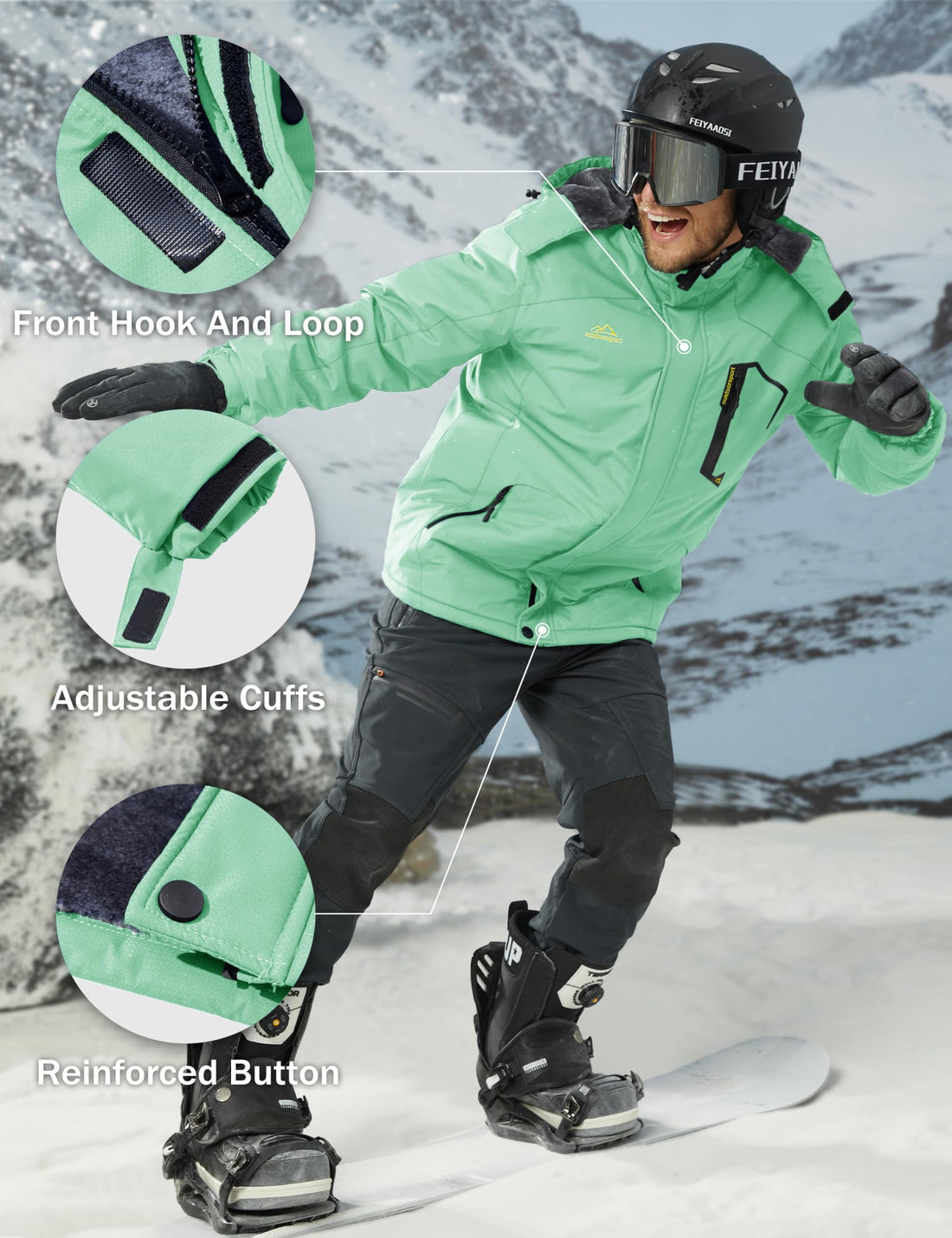 MAGCOMSEN Men's Winter Coats Snow Jacket