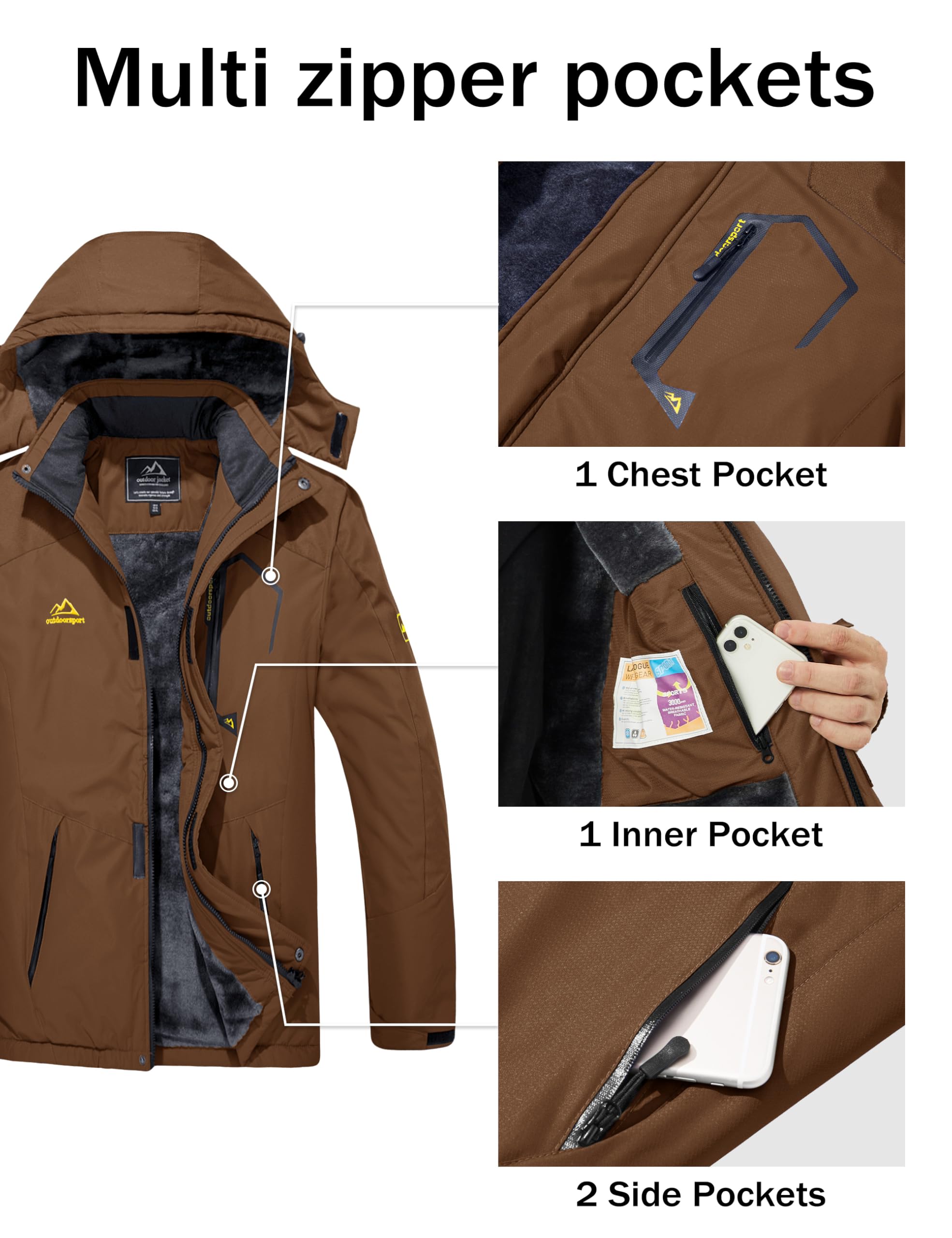 MAGCOMSEN Men's Winter Coats Snow Jacket