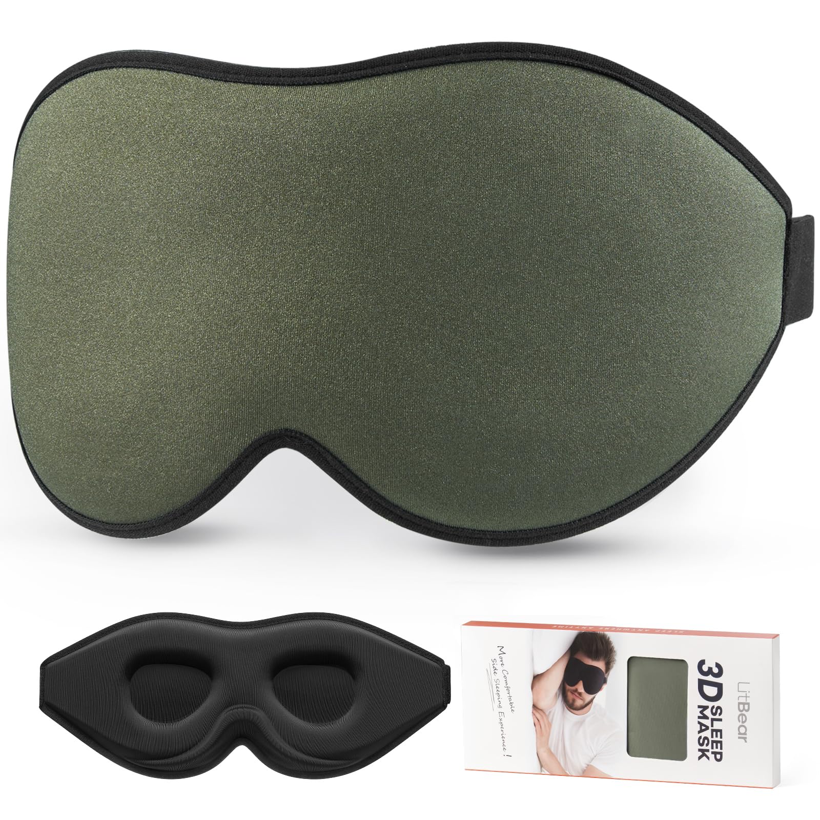 LitBear Sleep Mask for Side Sleeper For Travel