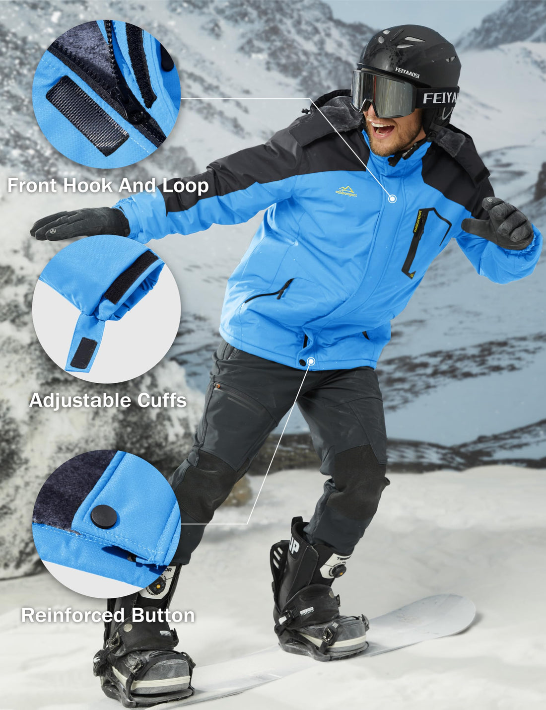 MAGCOMSEN Men's Winter Coats Snow Jacket