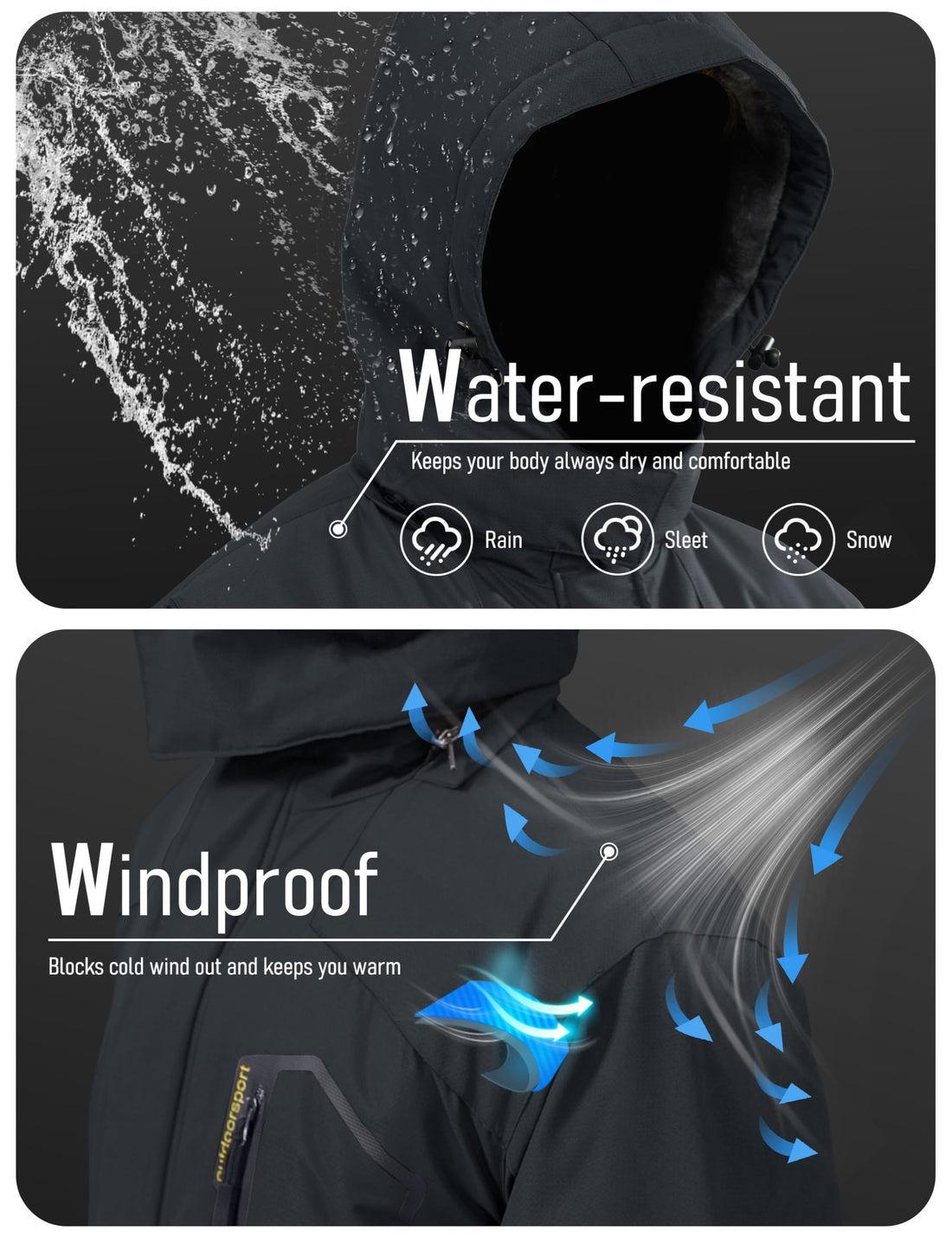 MAGCOMSEN Men's Winter Coats Snow Jacket