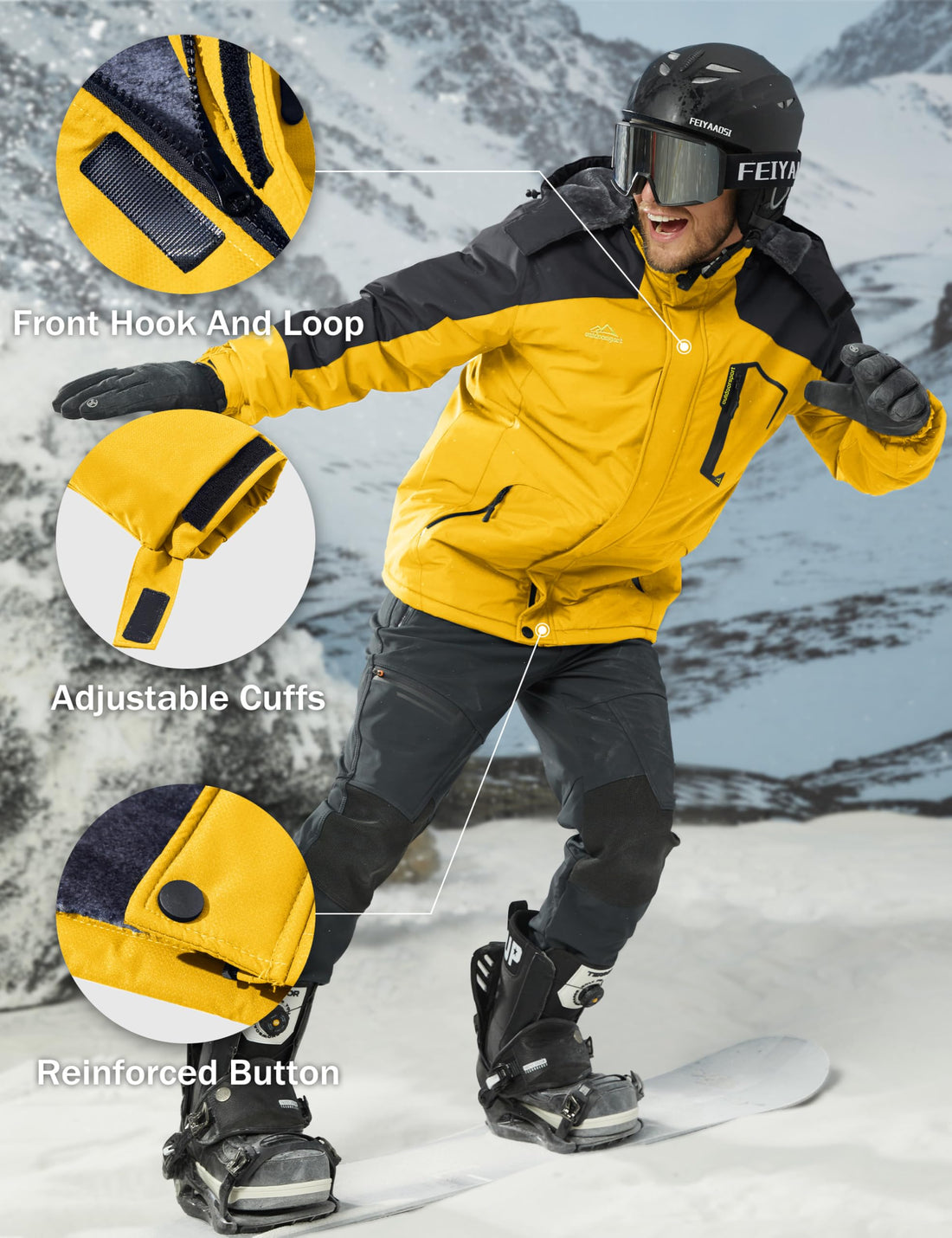 MAGCOMSEN Men's Winter Coats Snow Jacket