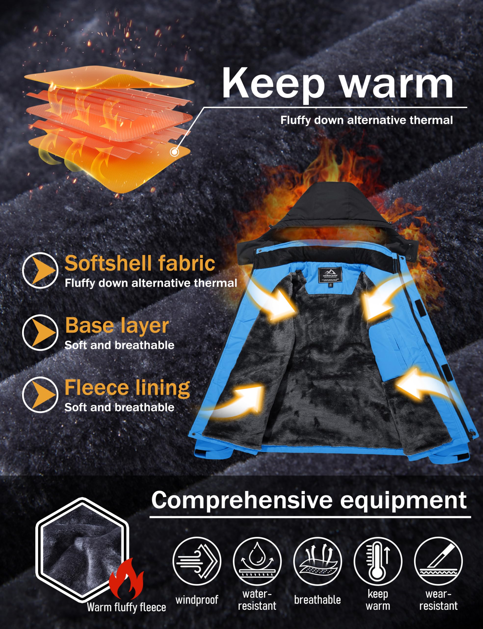 MAGCOMSEN Men's Winter Coats Snow Jacket