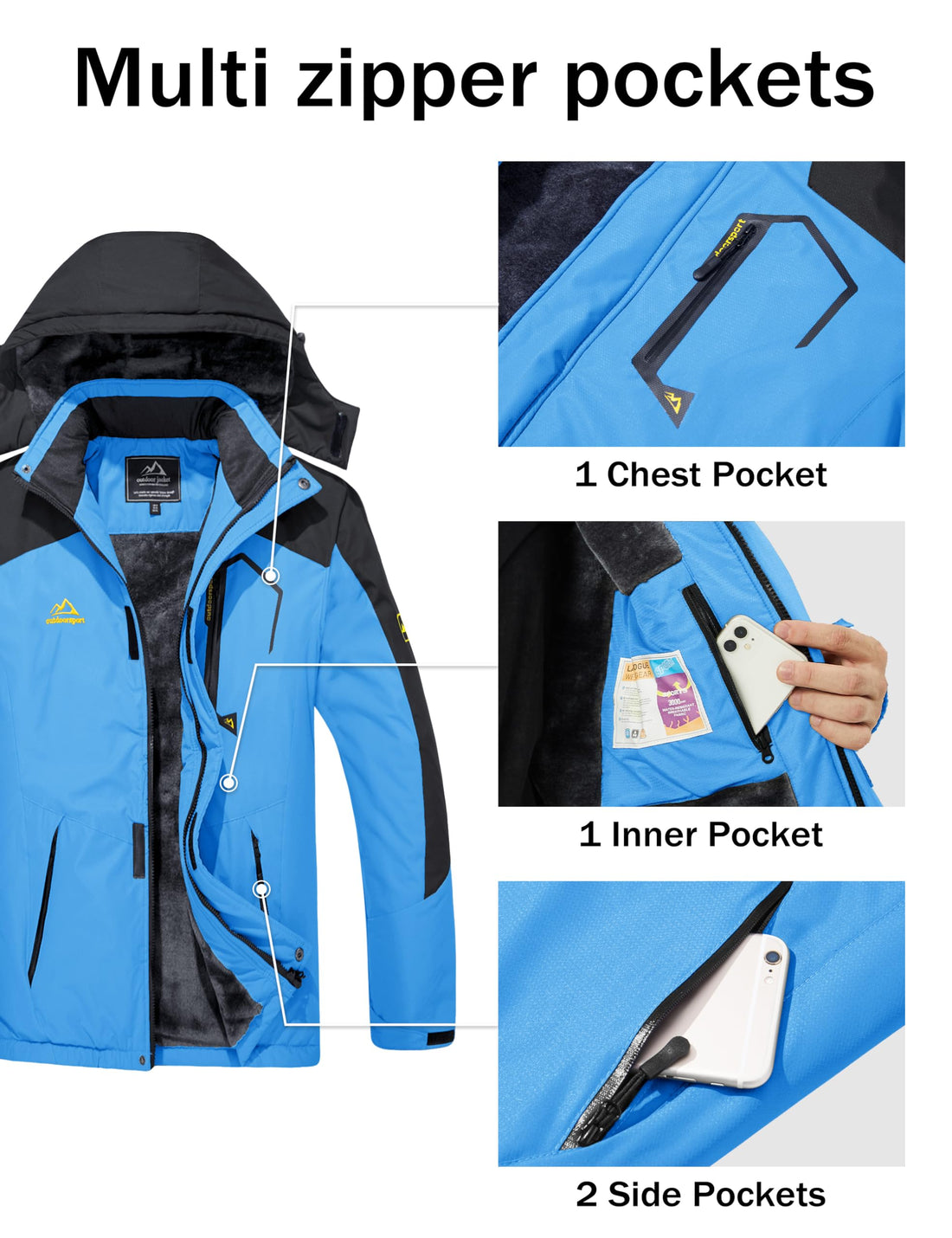 MAGCOMSEN Men's Winter Coats Snow Jacket