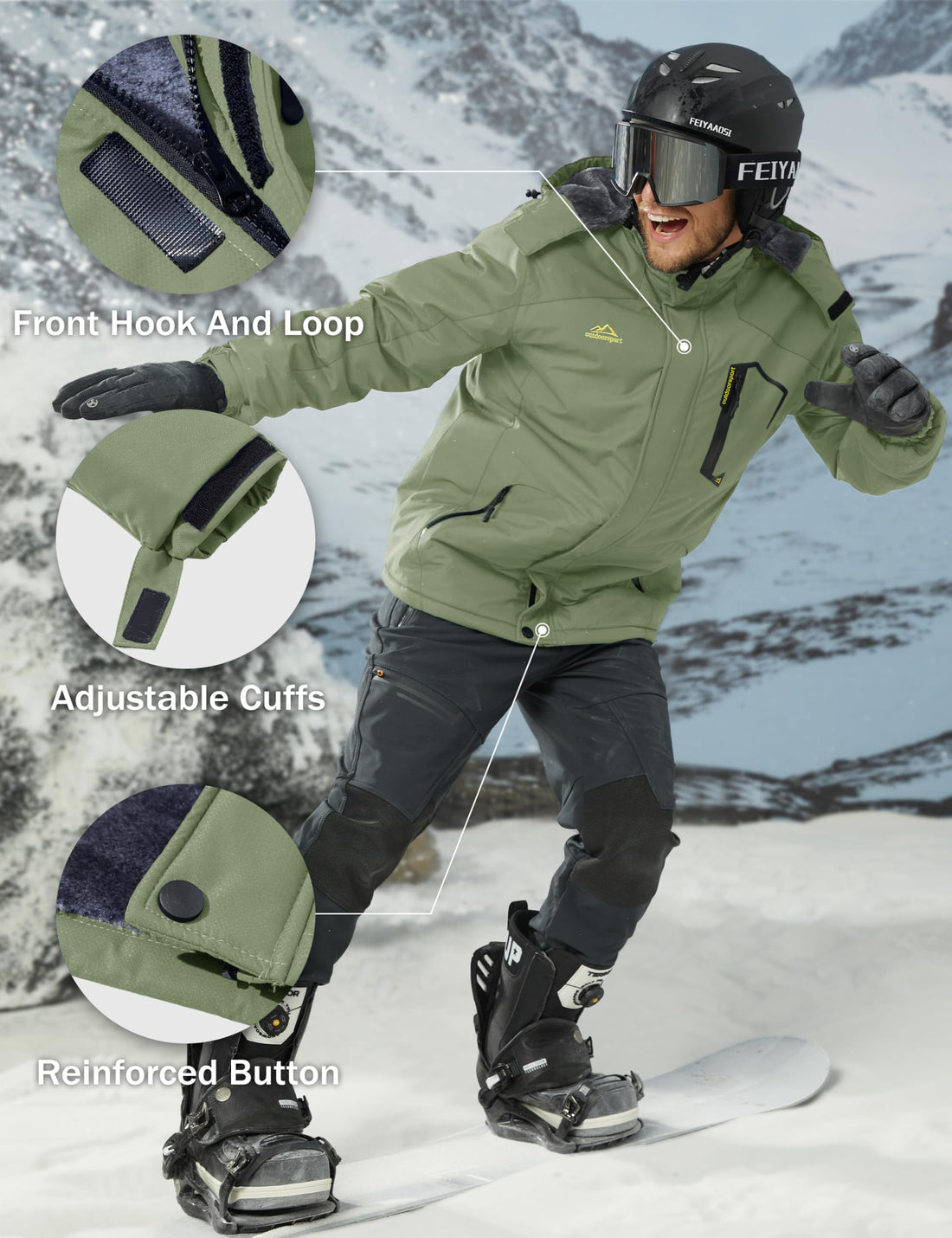 MAGCOMSEN Men's Winter Coats Snow Jacket