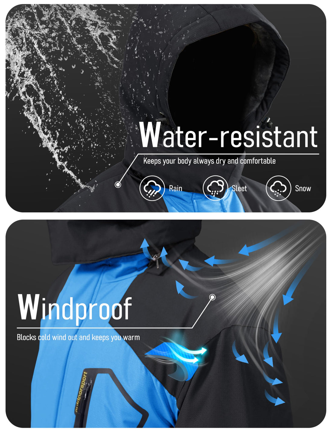 MAGCOMSEN Men's Winter Coats Snow Jacket