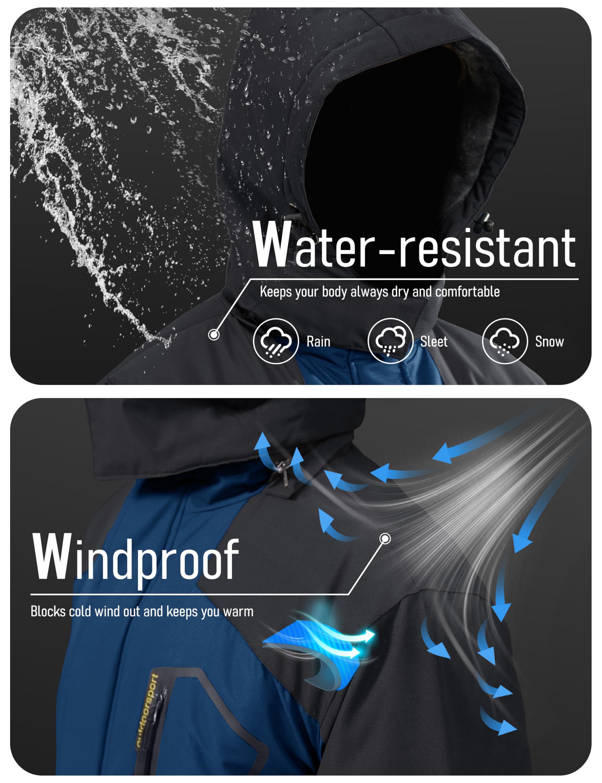 MAGCOMSEN Men's Winter Coats Snow Jacket