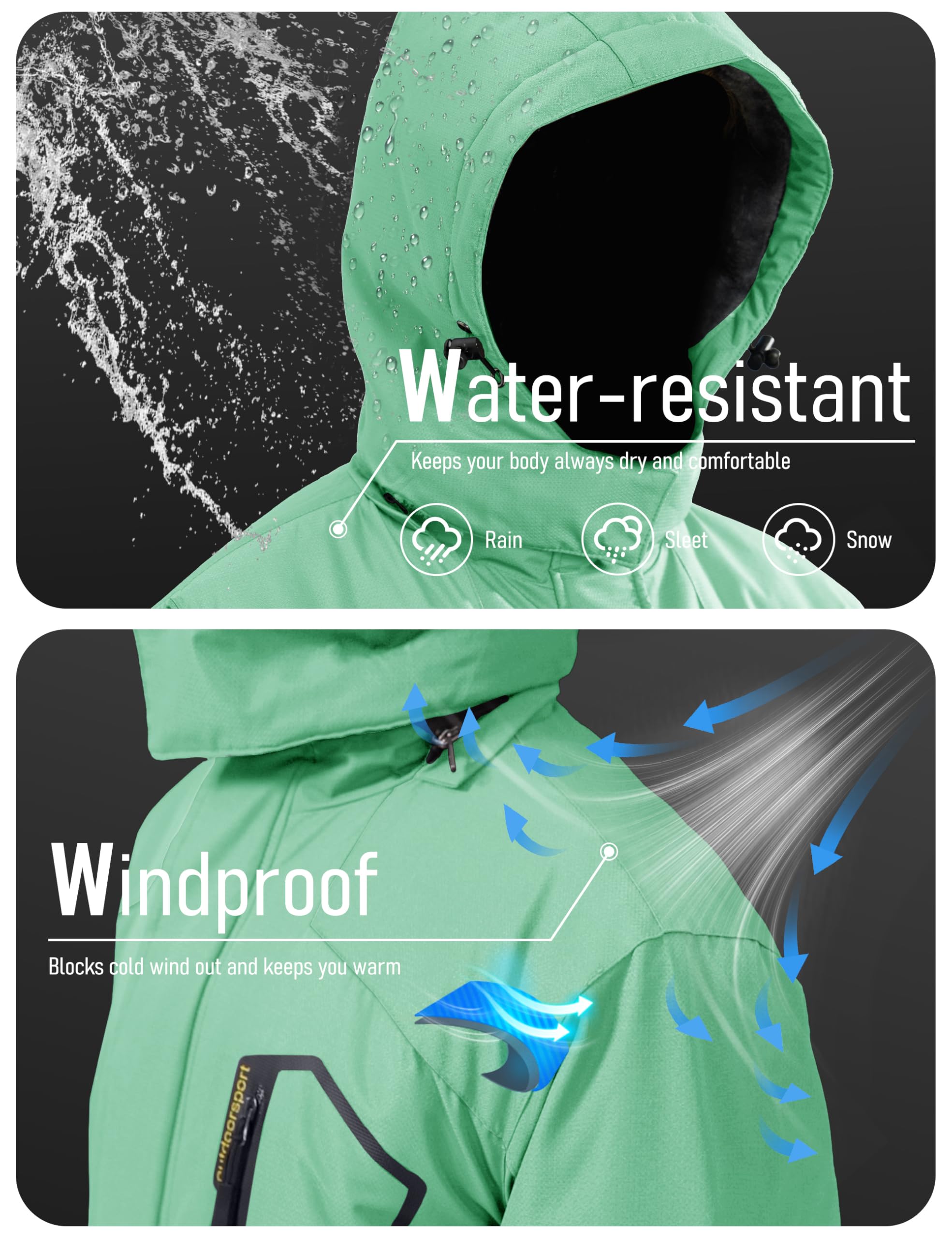 MAGCOMSEN Men's Winter Coats Snow Jacket