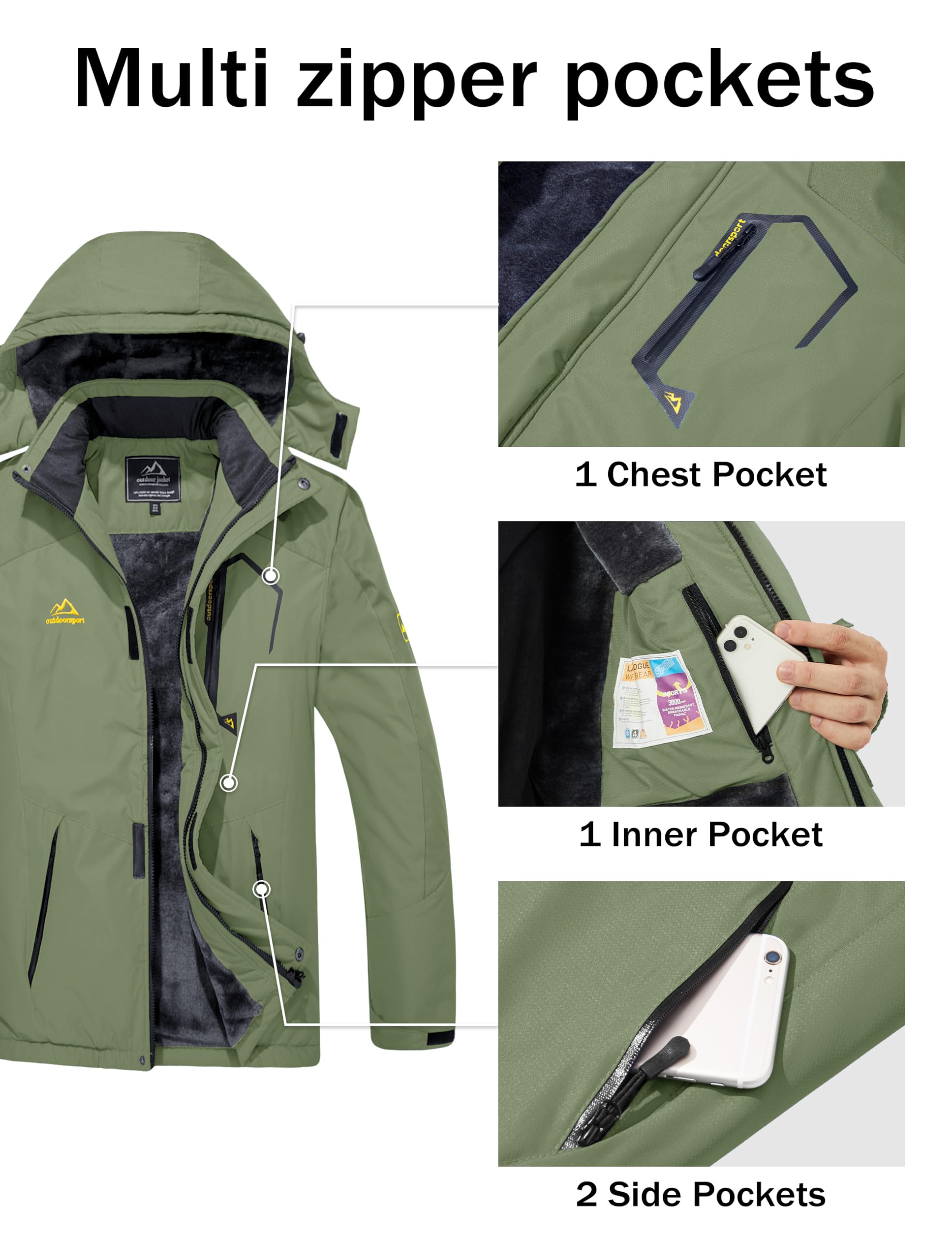 MAGCOMSEN Men's Winter Coats Snow Jacket