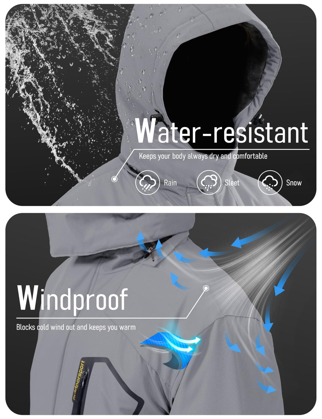 MAGCOMSEN Men's Winter Coats Snow Jacket