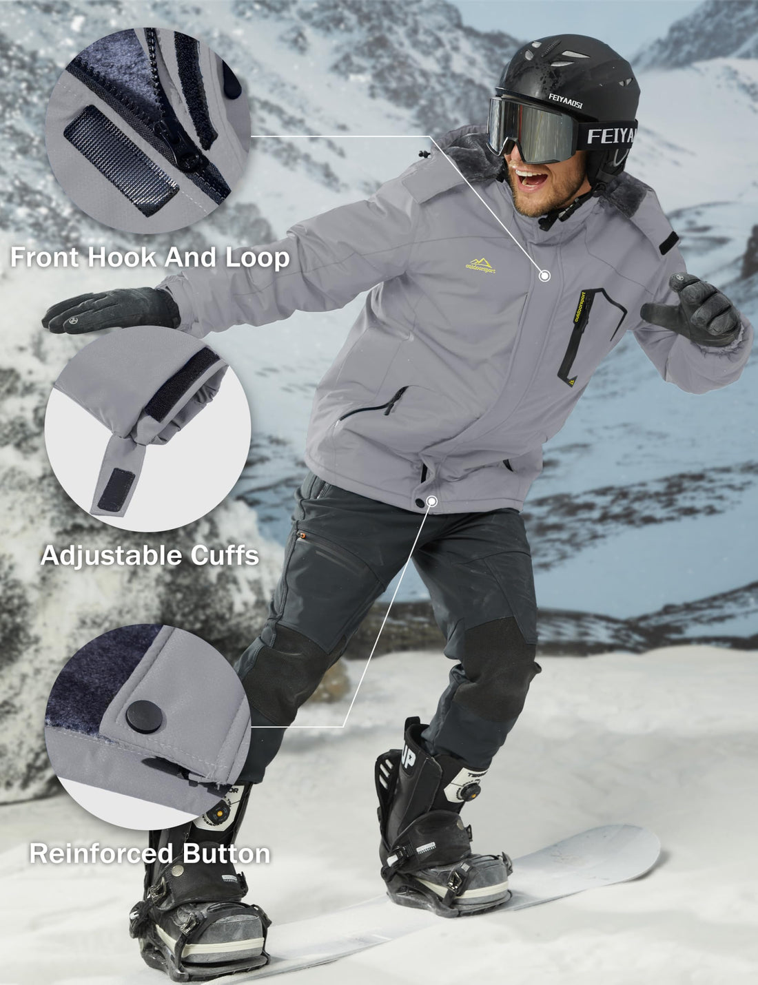 MAGCOMSEN Men's Winter Coats Snow Jacket