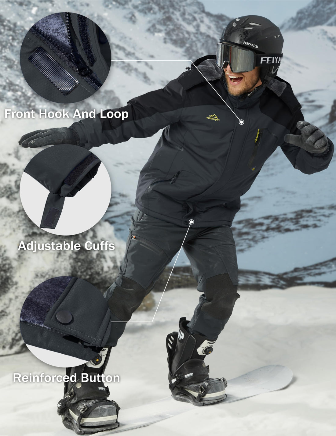 MAGCOMSEN Men's Winter Coats Snow Jacket