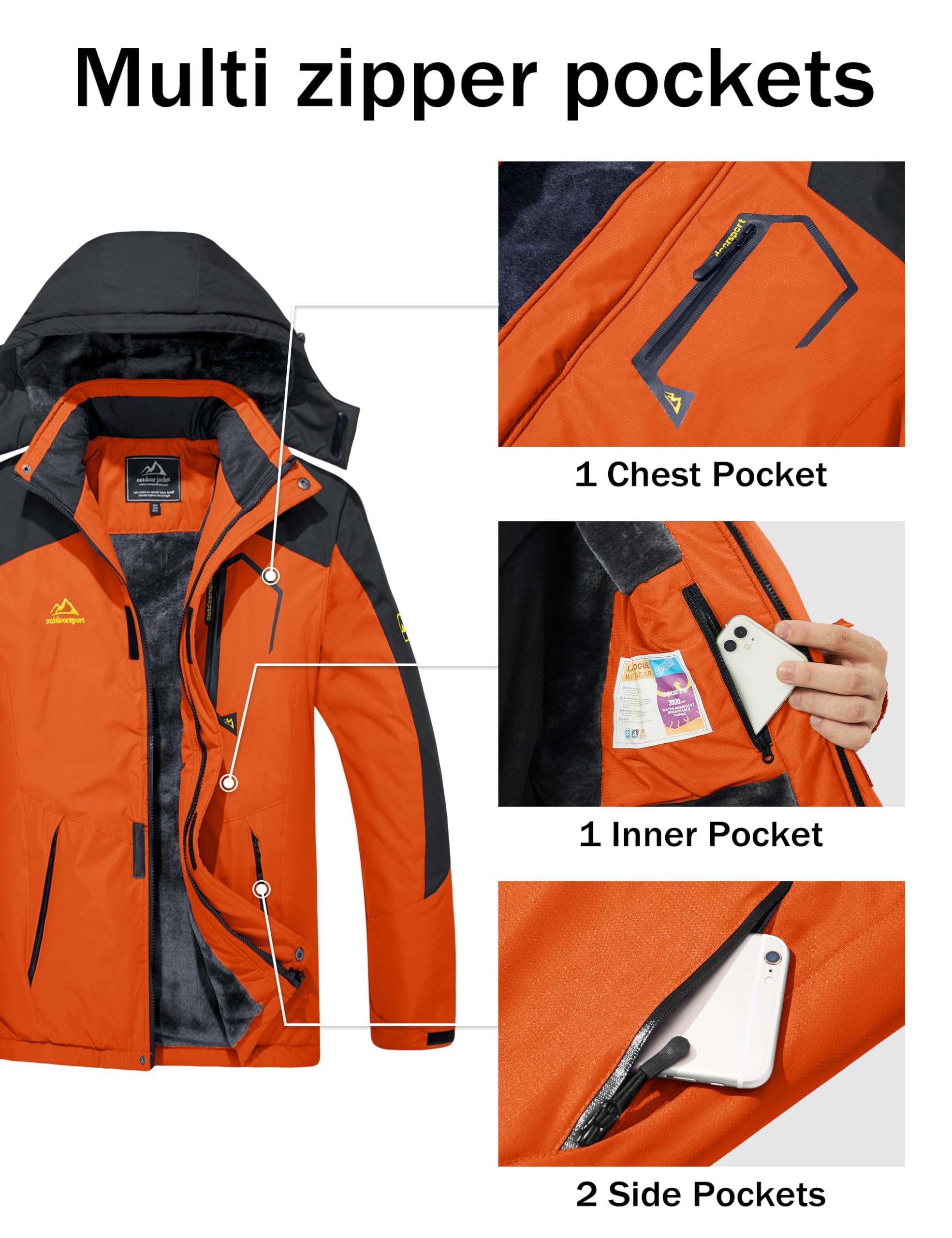 MAGCOMSEN Men's Winter Coats Snow Jacket