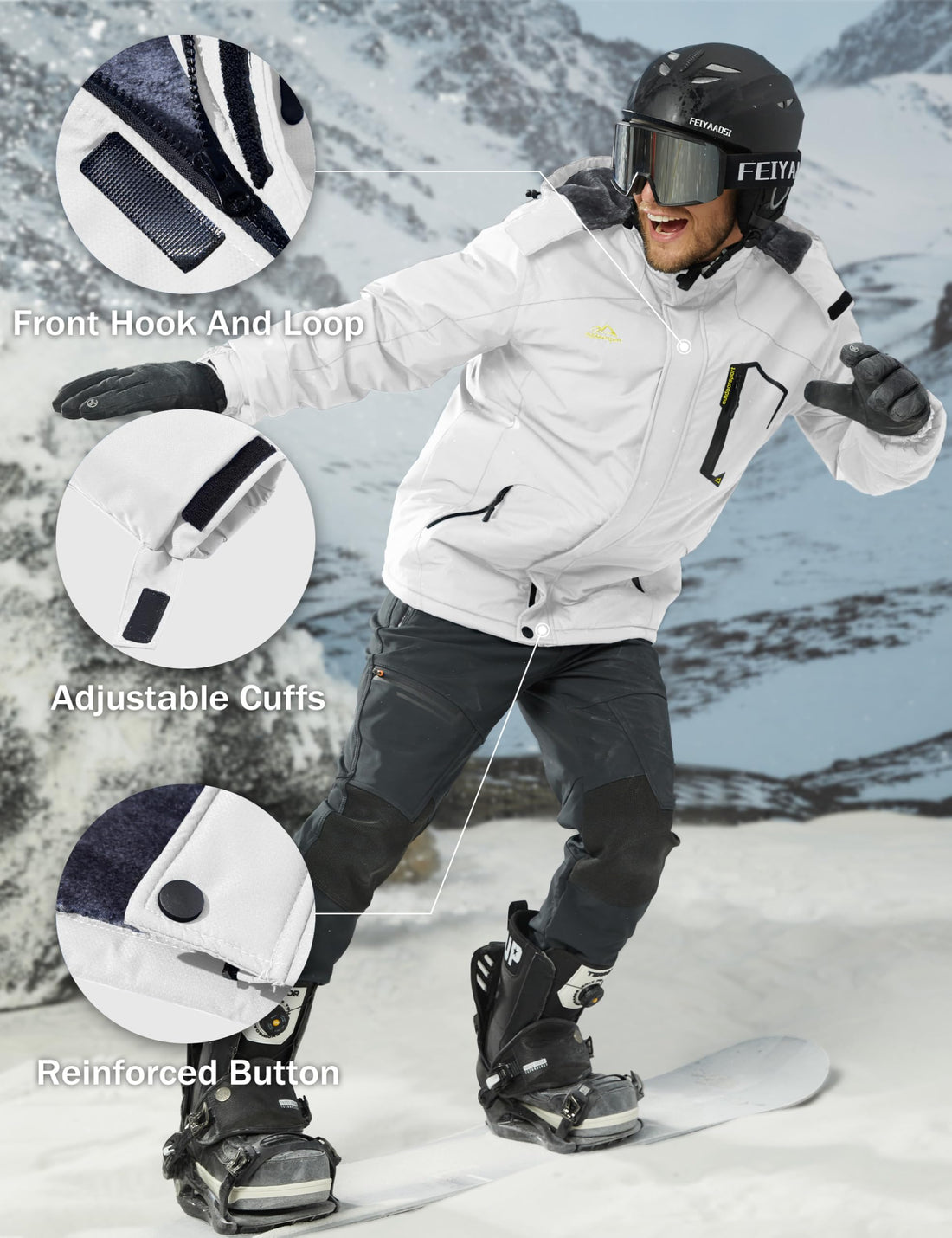 MAGCOMSEN Men's Winter Coats Snow Jacket