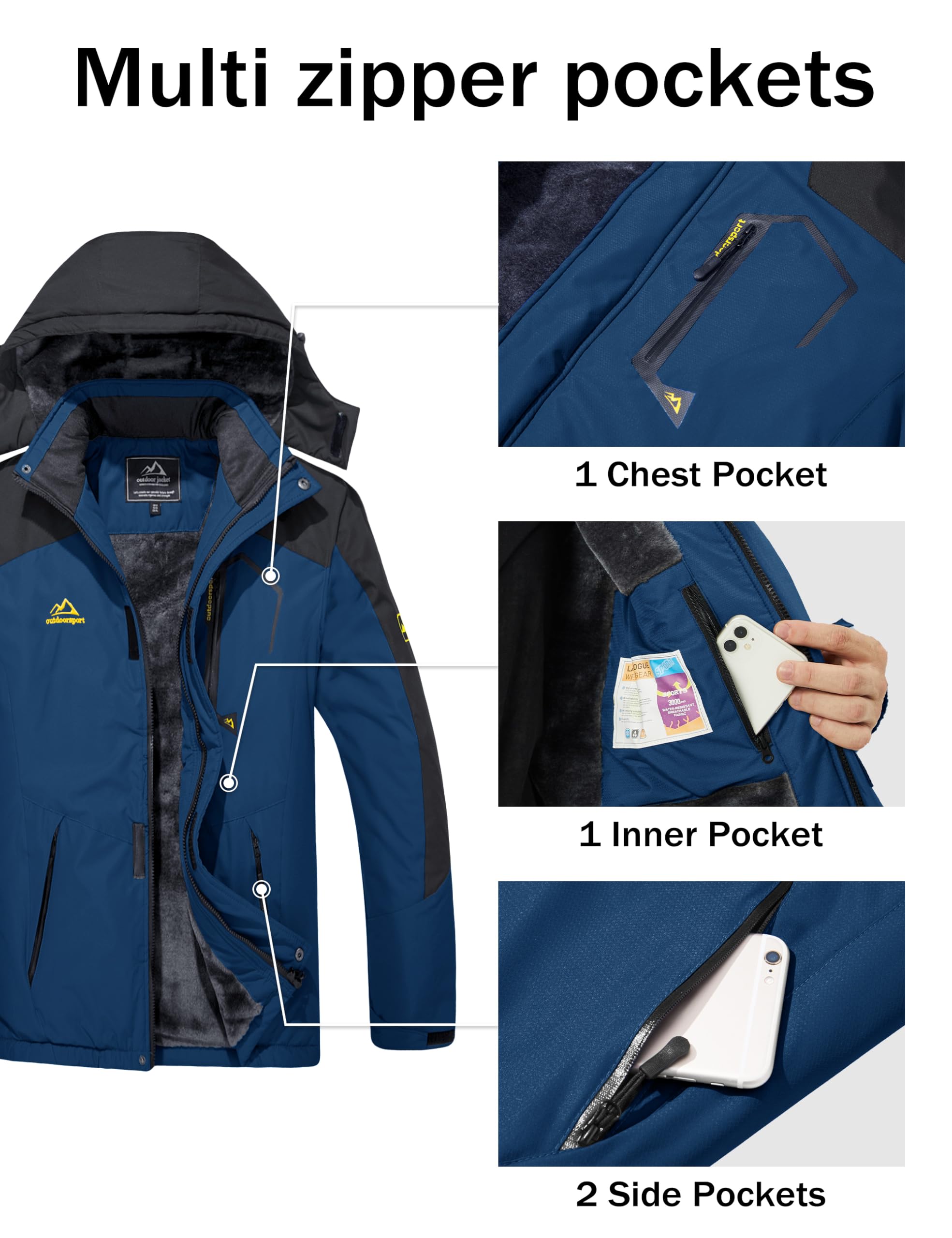 MAGCOMSEN Men's Winter Coats Snow Jacket