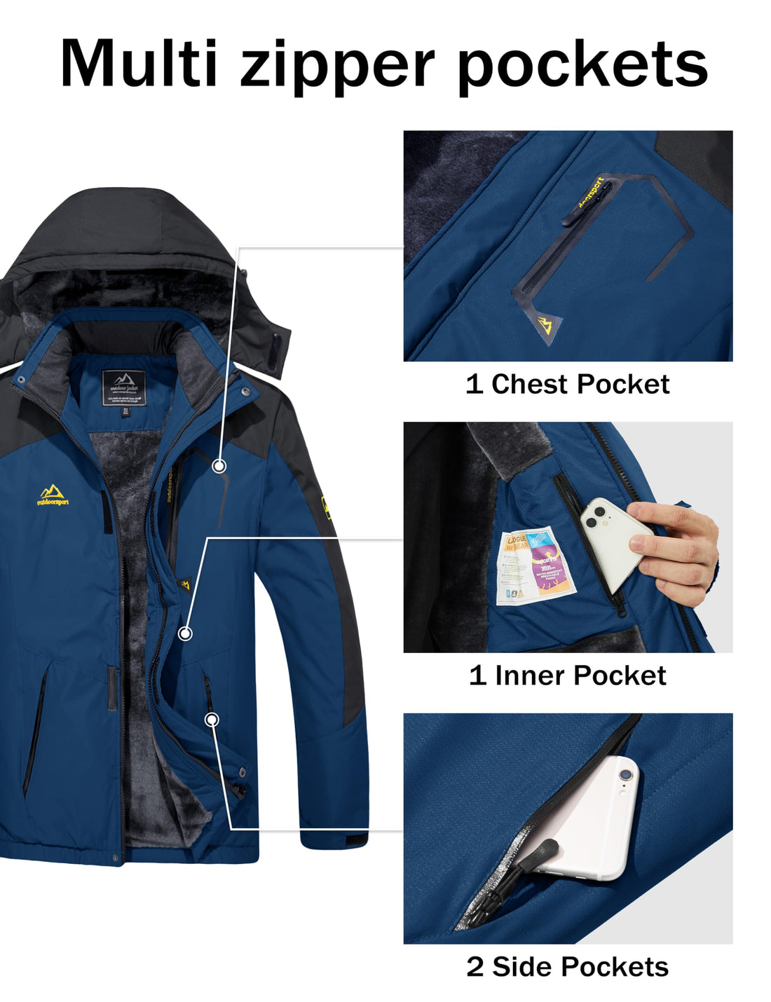 MAGCOMSEN Men's Winter Coats Snow Jacket