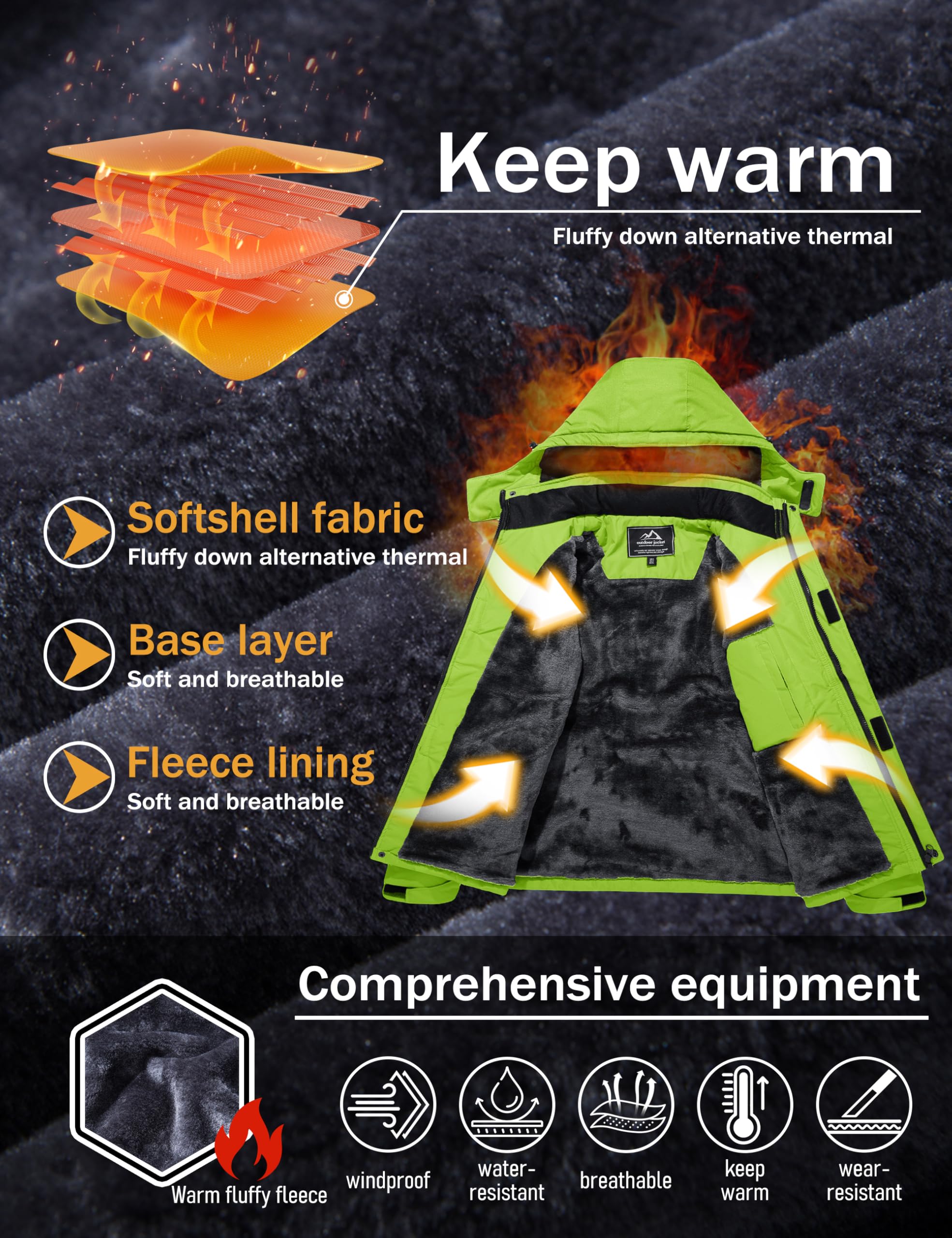 MAGCOMSEN Men's Winter Coats Snow Jacket