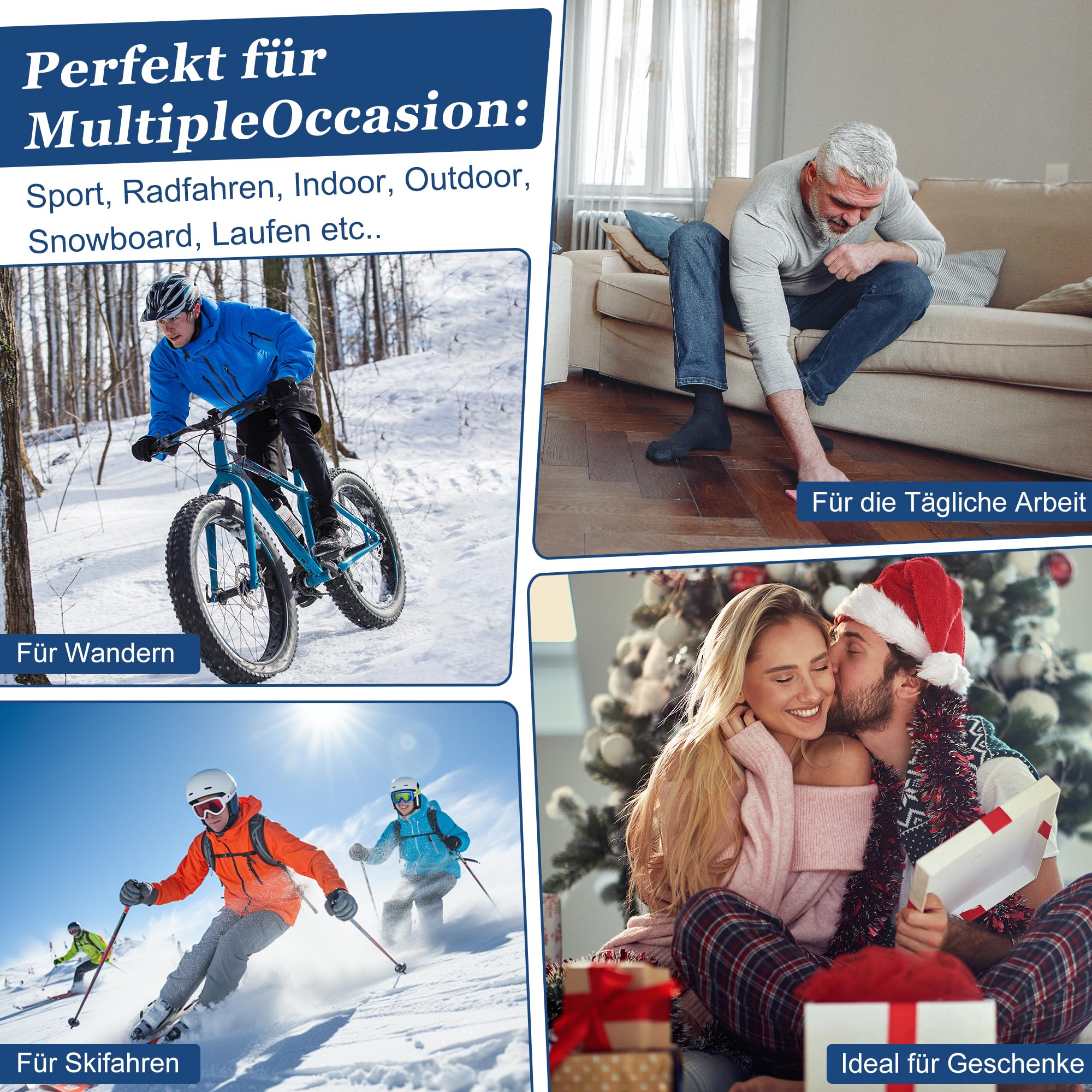 Annsuki 5 Pack Mens Merino Wool Socks for Winter