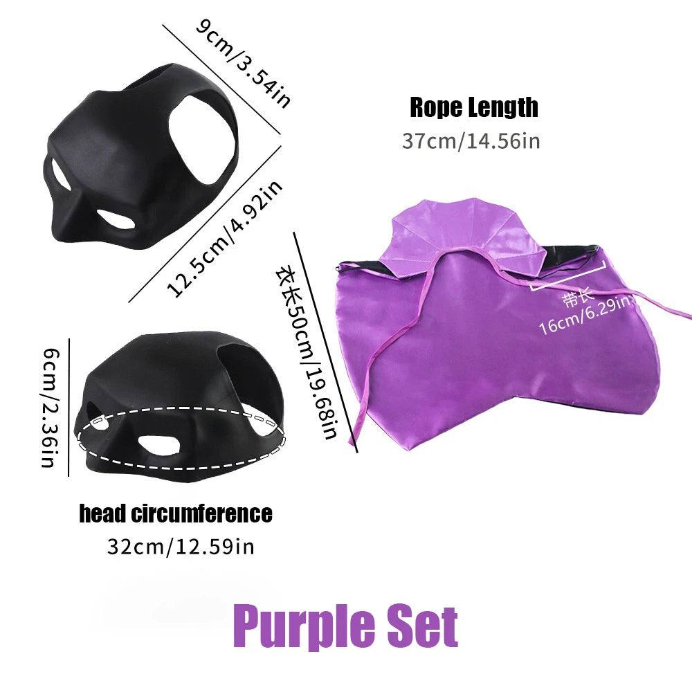 Halloween Vampire Pet Costumes Couture Set with Mask Cape for Cats Dog Halloween Festival Set Dress Up Pet Parties Cloak Clothes