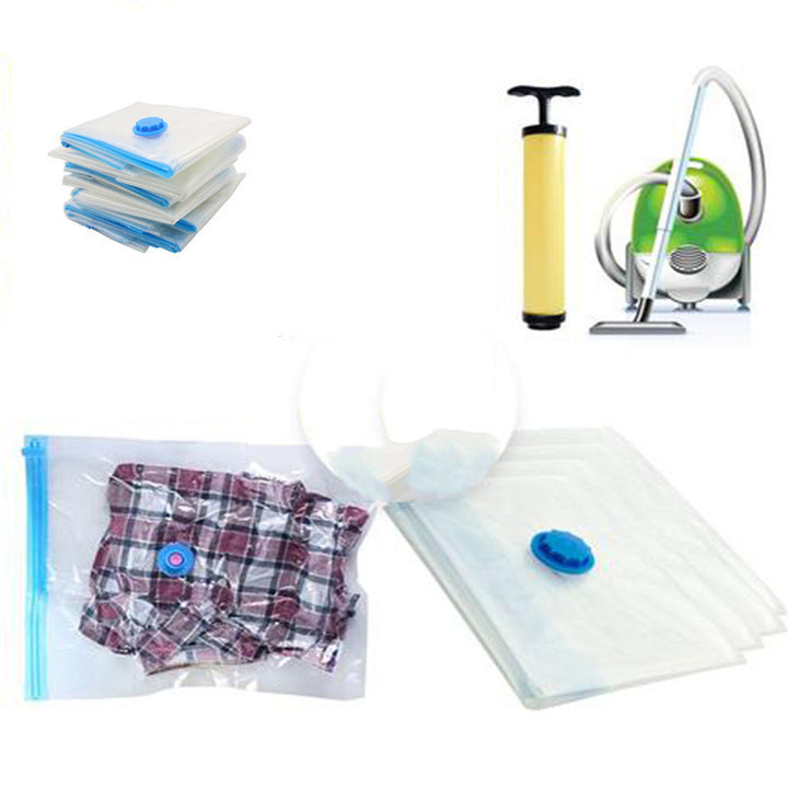Vacuum Bag and Pump Cover for Clothes Storing Large Plastic Compression