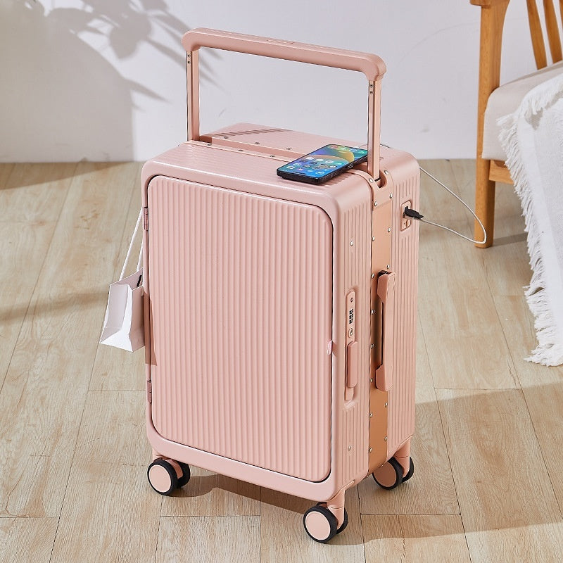 Mixi Wide Handle Travel Luggage Suitcase Rolling Spinner Wheels