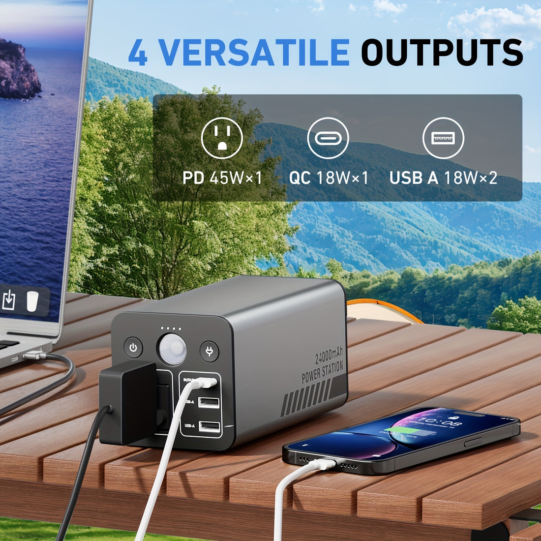 100W Portable Power Station with AC Outlet