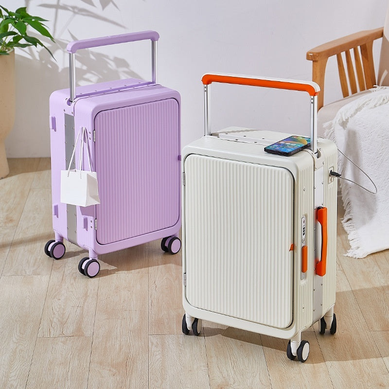 Mixi Wide Handle Travel Luggage Suitcase Rolling Spinner Wheels