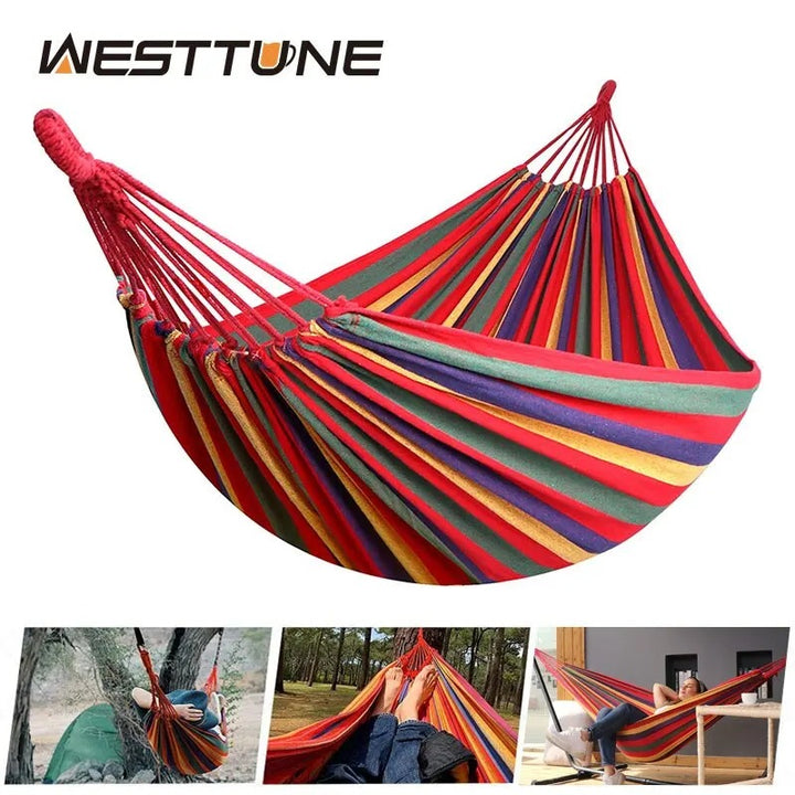 Outdoor Canvas Hammock Camping Swing Hammock with Tree Rope