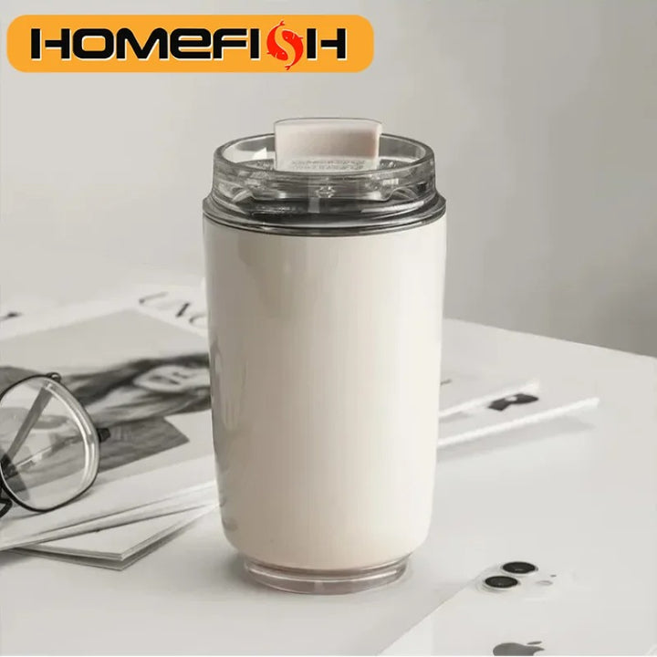 D14 Tumbler Thermos Mug Milky White Coffee Mug
