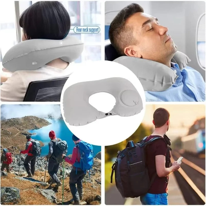 1pc Travel Pillows Airplanes Inflatable Super Light Portable Neck Pillow
