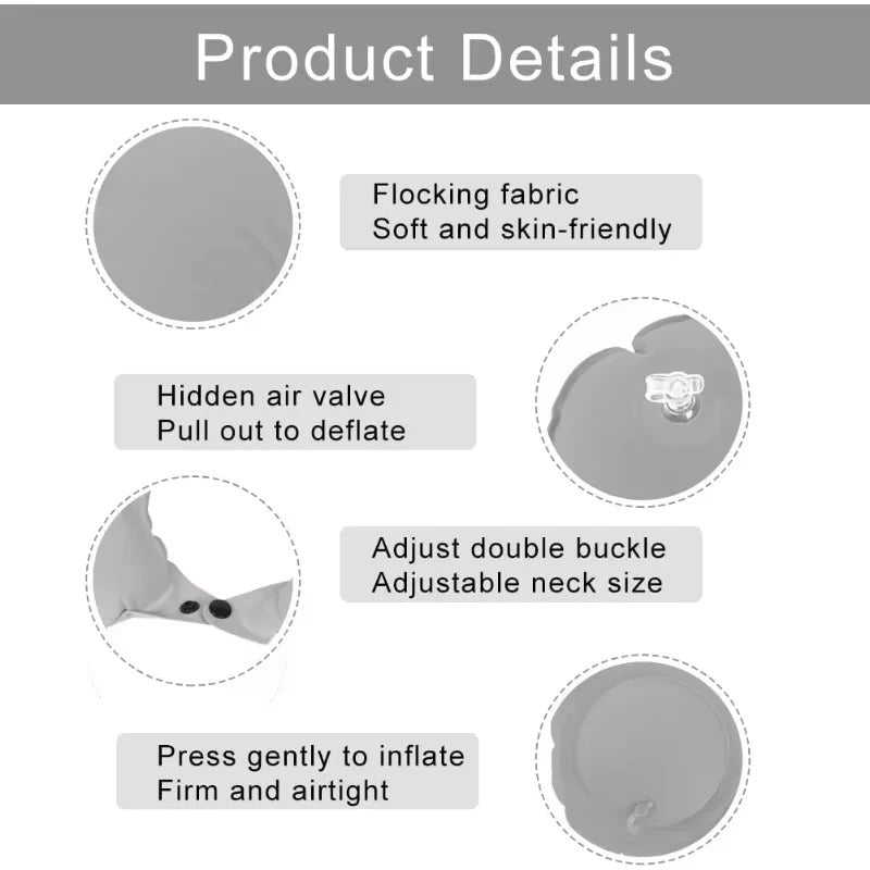 1pc Travel Pillows Airplanes Inflatable Super Light Portable Neck Pillow