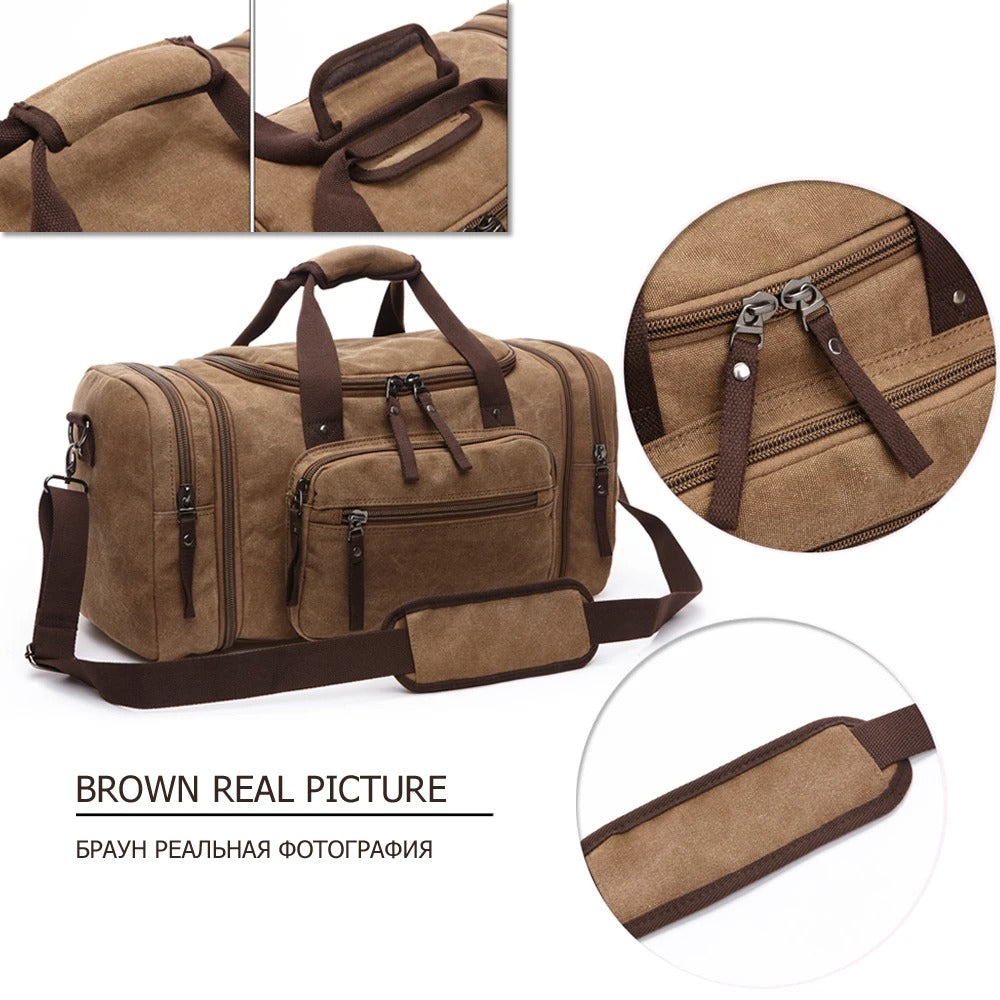 Stylish Markroyal Canvas Large Capacity Hand Carry Gym and Travel Duffle Bag