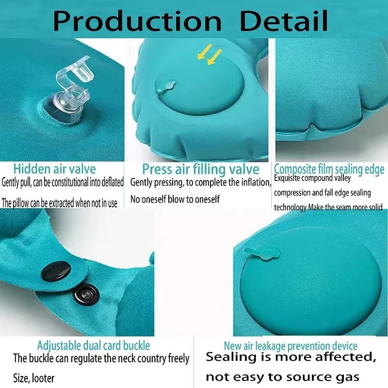 1pc Travel Pillows Airplanes Inflatable Super Light Portable Neck Pillow