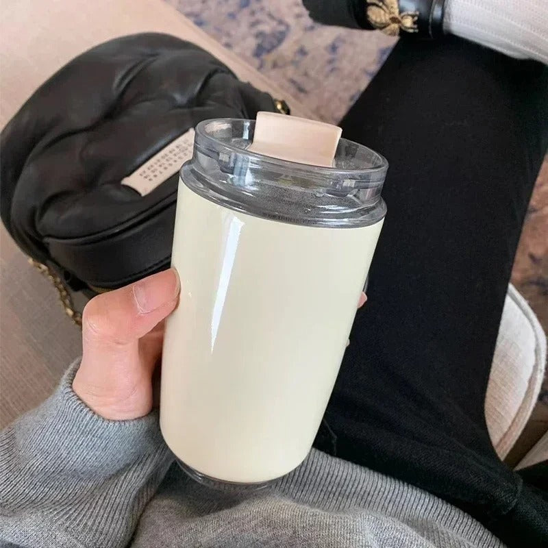 D14 Tumbler Thermos Mug Milky White Coffee Mug