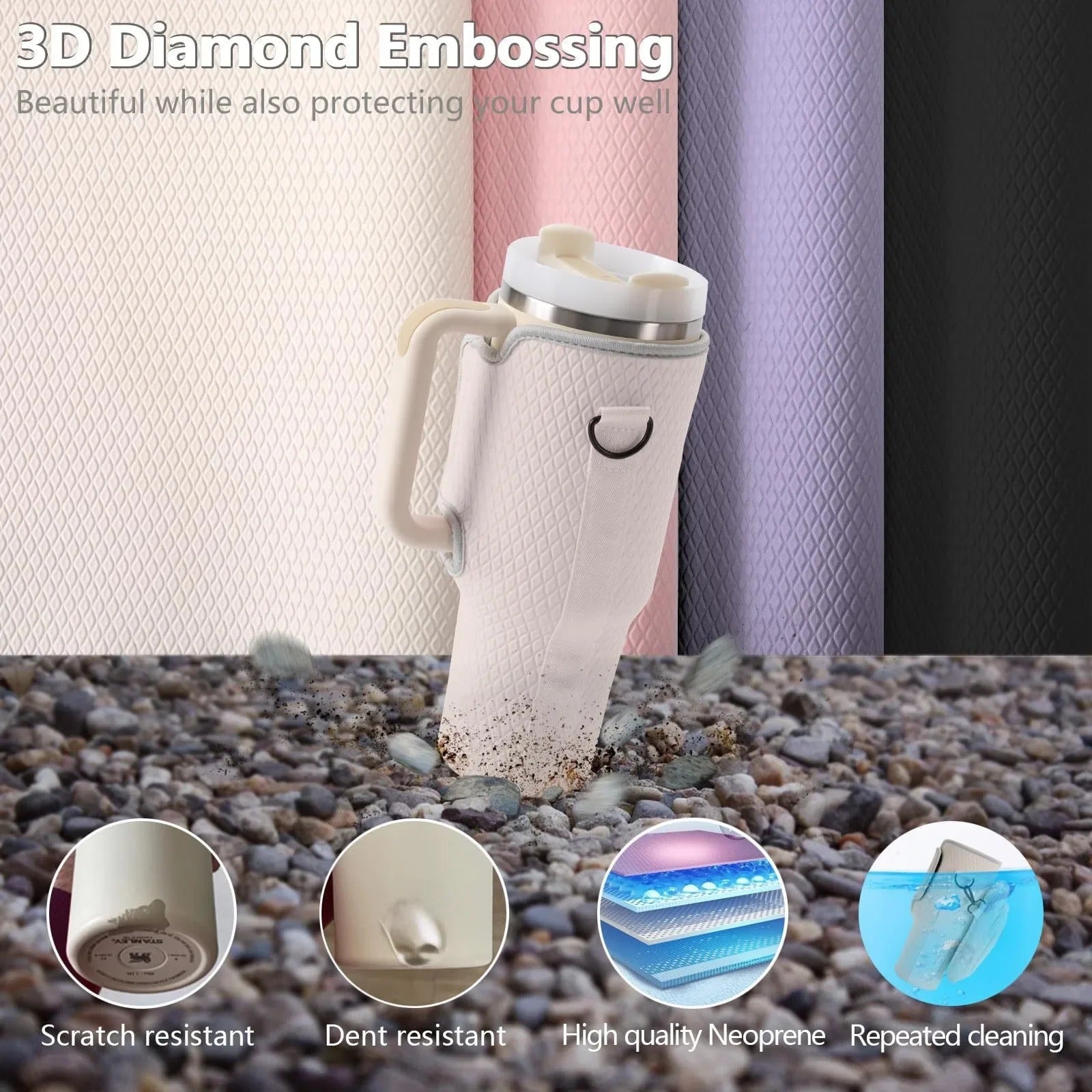 Portable Travel-Friendly Cup Holder with Adjustable Shoulder Strap